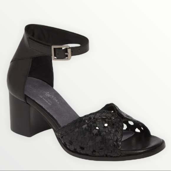 NEW SEYCHELLES Woven Ankle Strap Block Heel Sandal Chunky Sandal, Size 6.5 - Picture 1 of 12